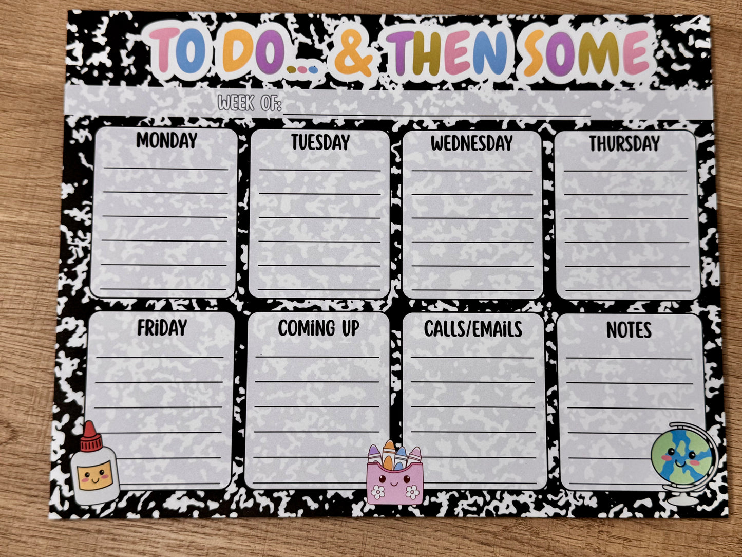 Composition "To Do" Weekly Desk Notepad
