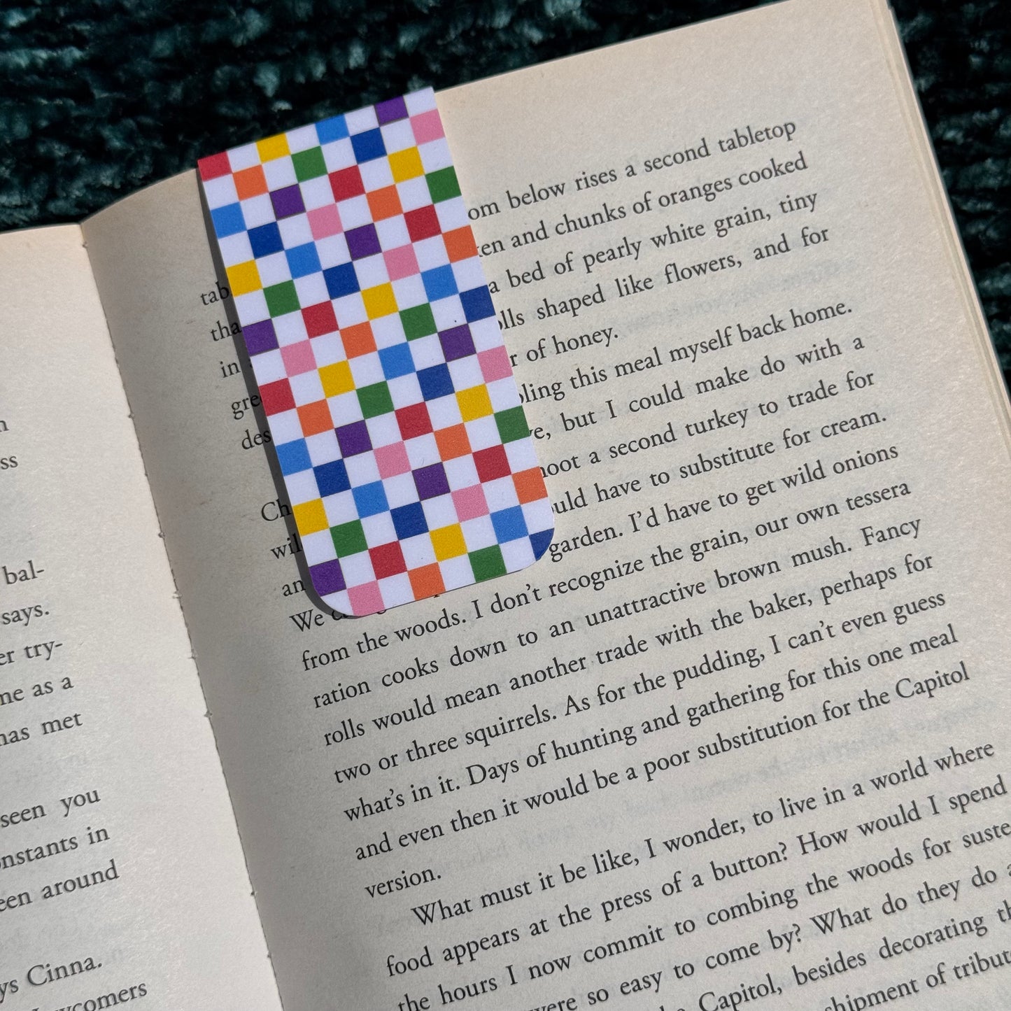 Magnetic Bookmark - Rainbow Checkerboard