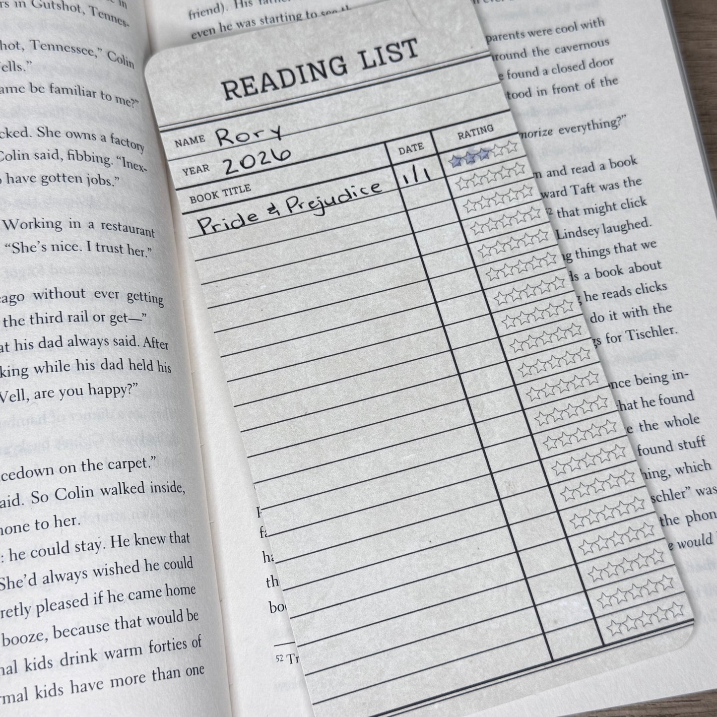 Reading List Bookmark - Book Tracker
