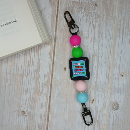 E-Reader/Phone Strap - Delete My Kindle History When I Die (Interchangeable)