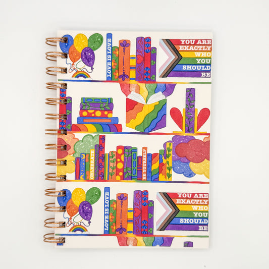 Rainbow Bookshelf - You Are Exactly Who You Should Be (Journal)
