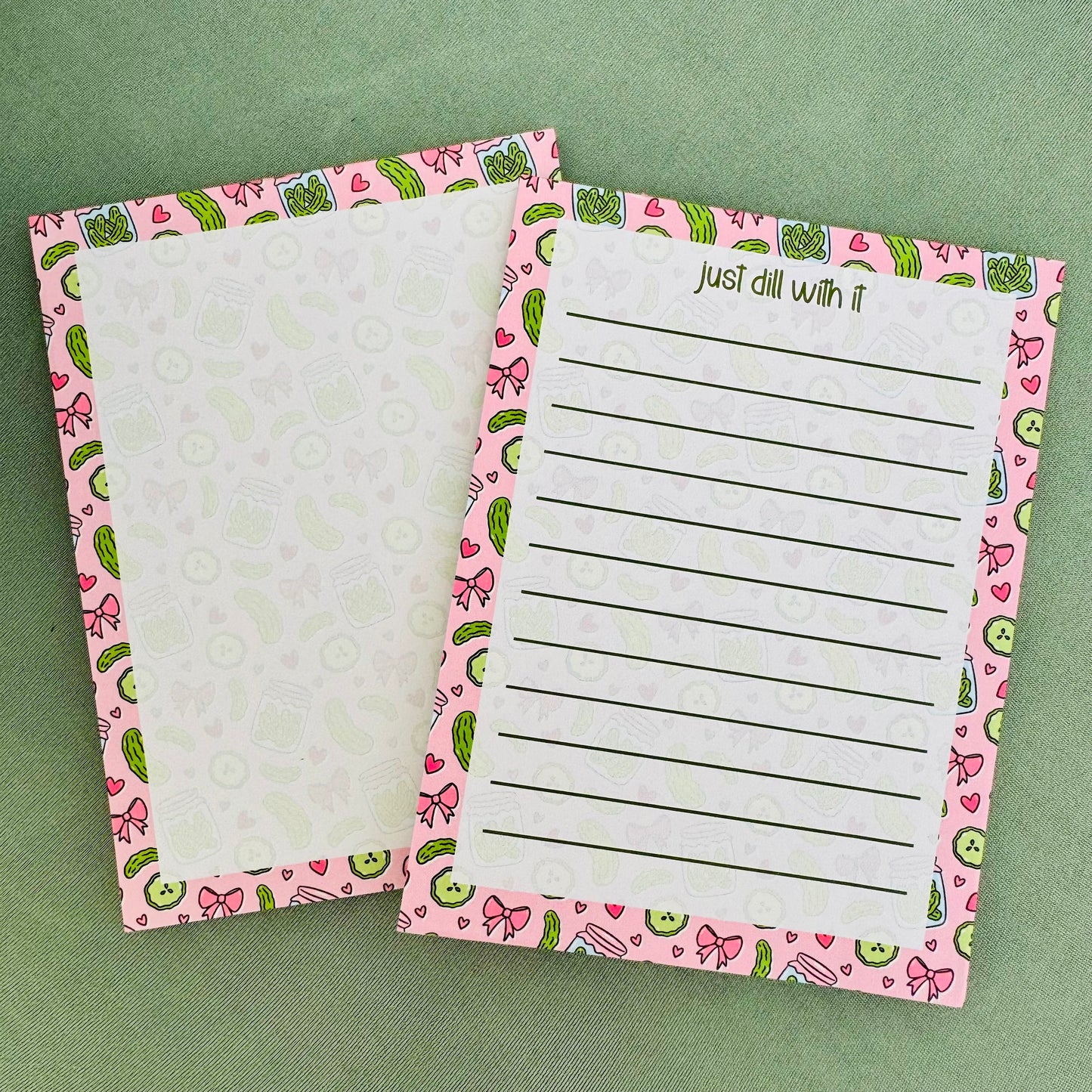 “Just Dill With It” Pickles & Bows Tear-Away Notepad