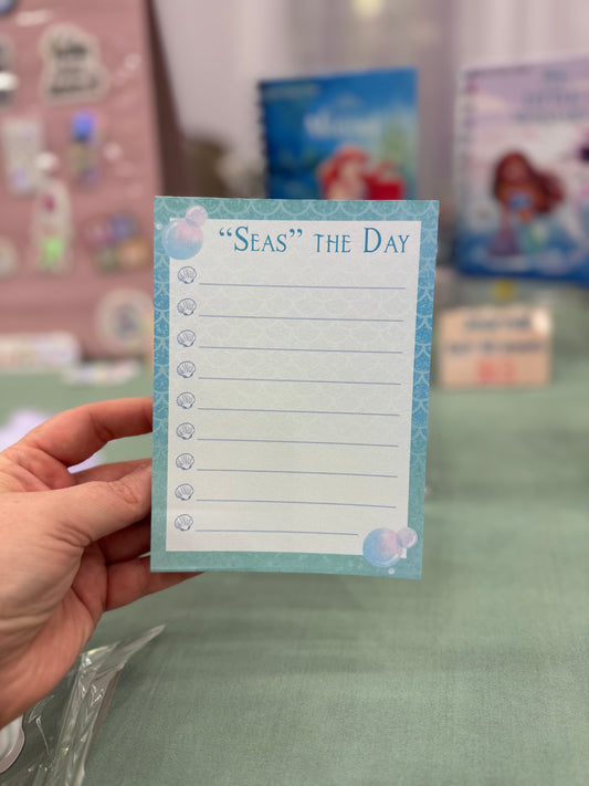 Mermaid - “Seas the Day” Lined Tear-Away Notepad
