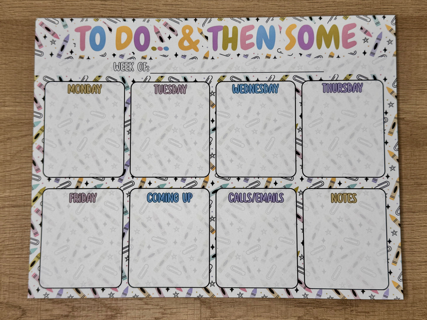 Crayons "To Do" Weekly Desk Notepad