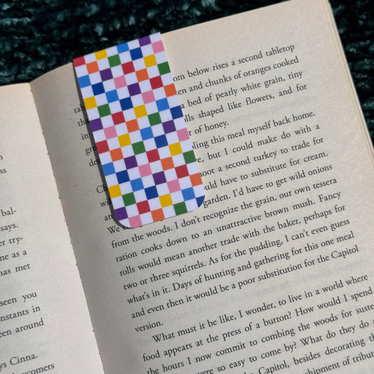 Magnetic Bookmark - Rainbow Checkerboard