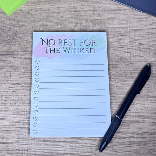 No Rest For the Wicked To-Do List Tear-Away Notepad