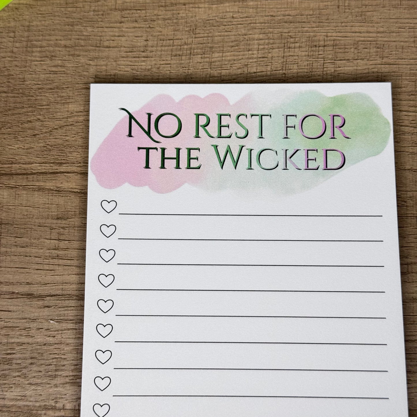 No Rest For the Wicked To-Do List Tear-Away Notepad