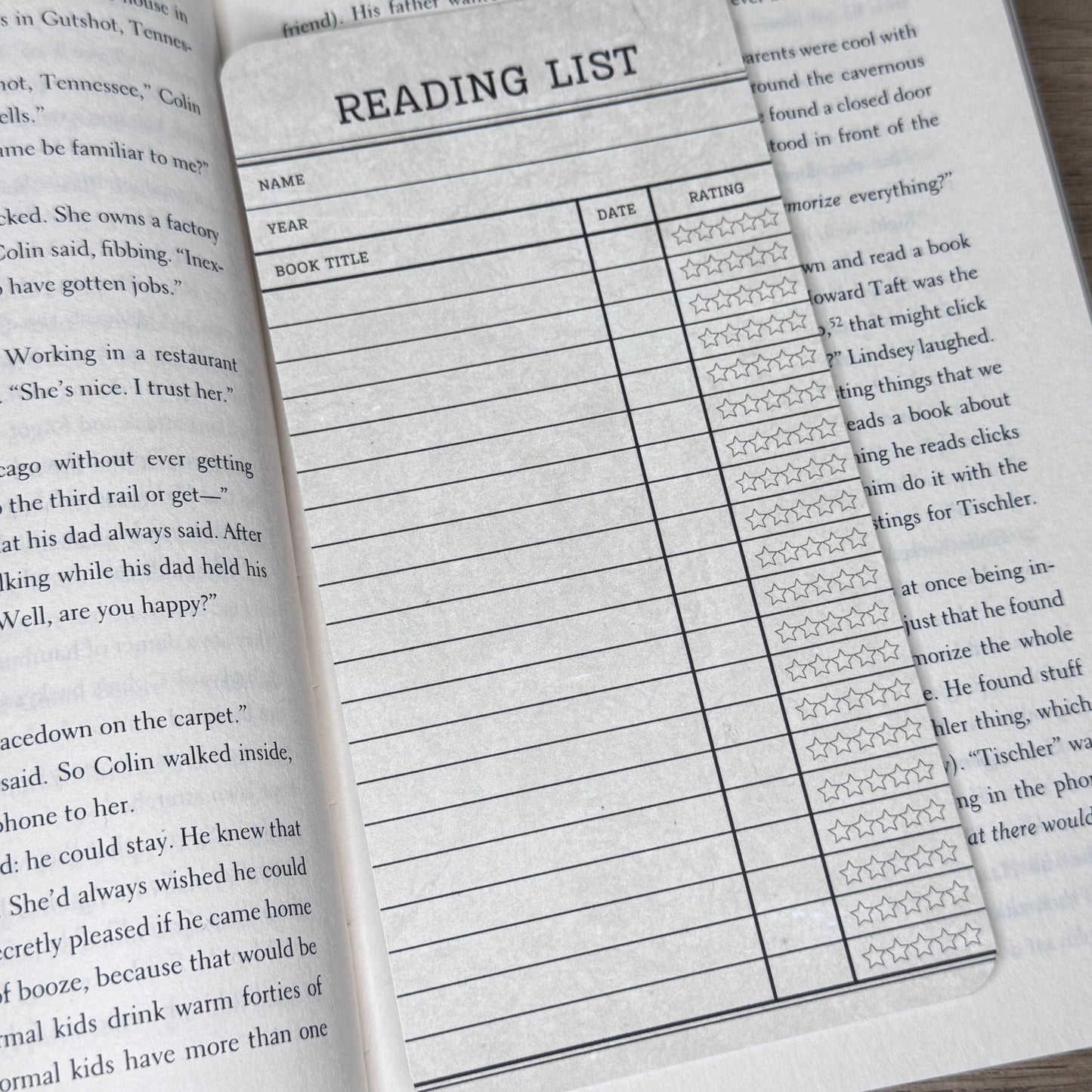 Reading List Bookmark - Book Tracker