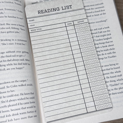 Reading List Bookmark - Book Tracker
