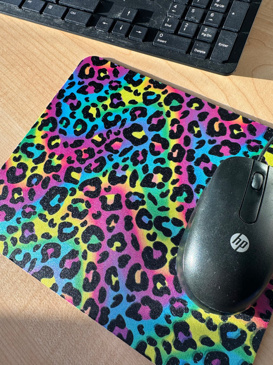 Neon Leopard Mouse Pad