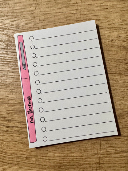 Flair Pen Personalized Teacher To-Do List Notepad - Teacher Appreciation