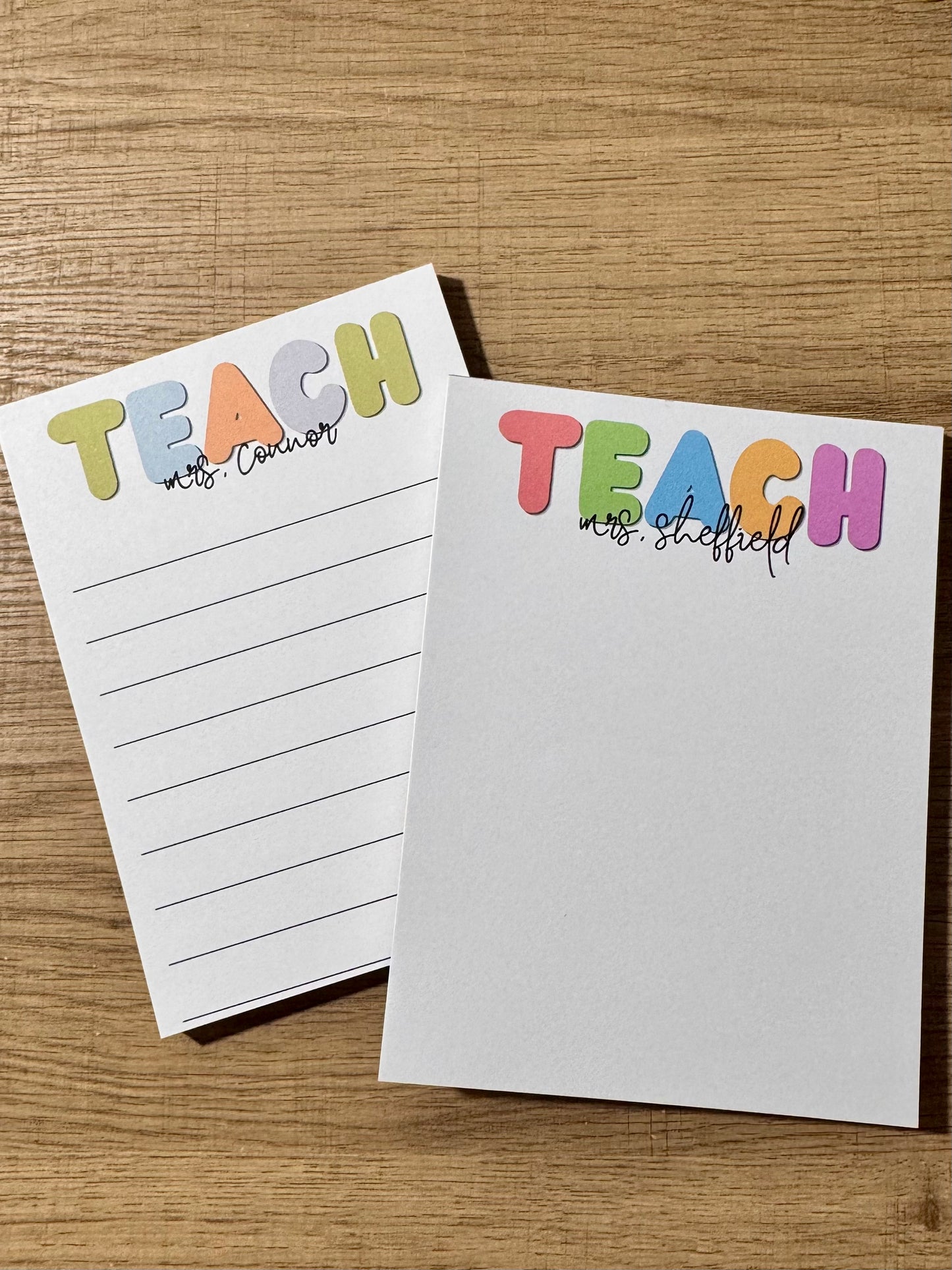 "Teach" Personalized Teacher Notepad - Teacher Appreciation