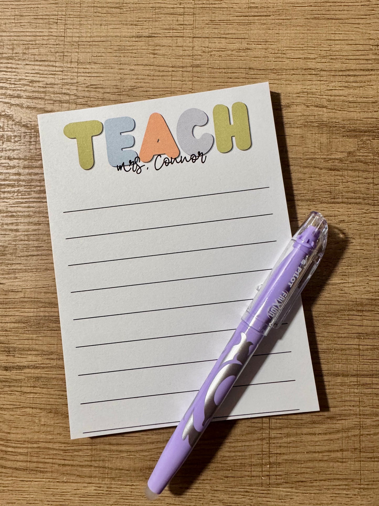 "Teach" Personalized Teacher Notepad - Teacher Appreciation