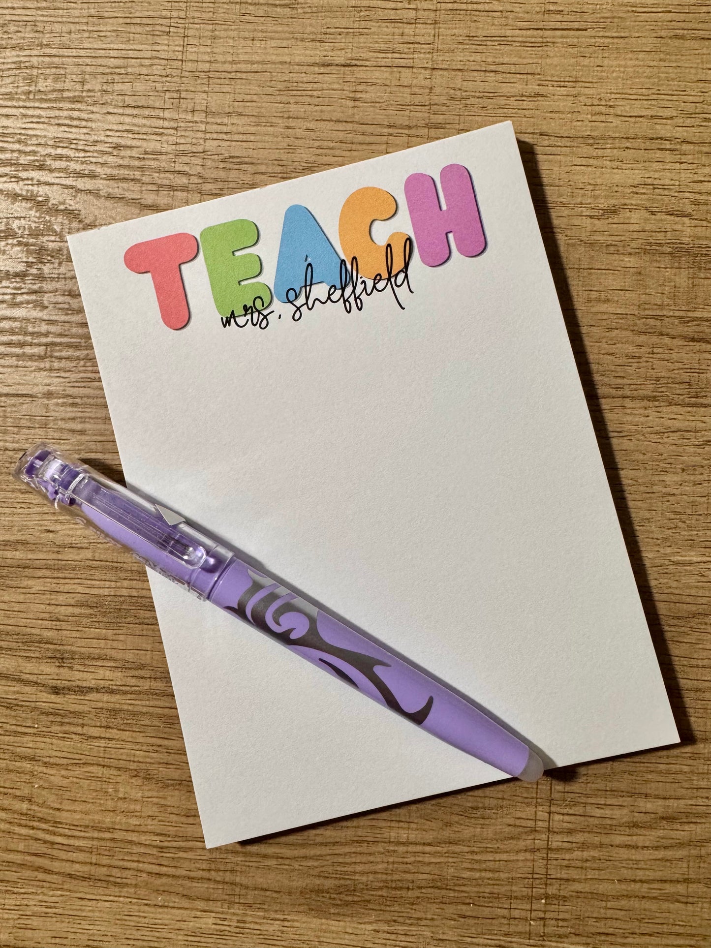 "Teach" Personalized Teacher Notepad - Teacher Appreciation