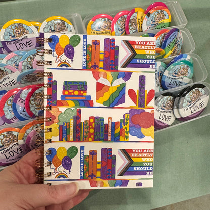 Rainbow Bookshelf - You Are Exactly Who You Should Be (Journal)