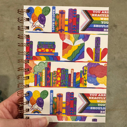 Rainbow Bookshelf - You Are Exactly Who You Should Be (Journal)